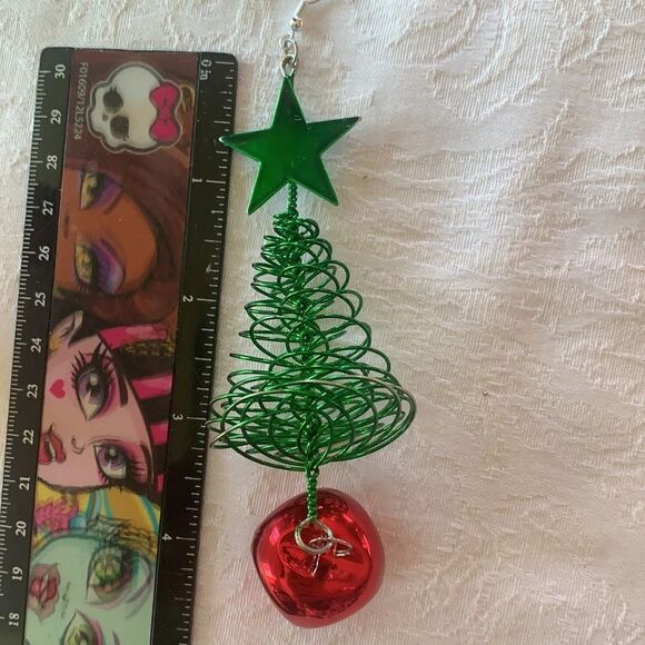 Earrings Exaggerated Christmas Tree Ornament Pierced Earrings - Picture 6 of 8